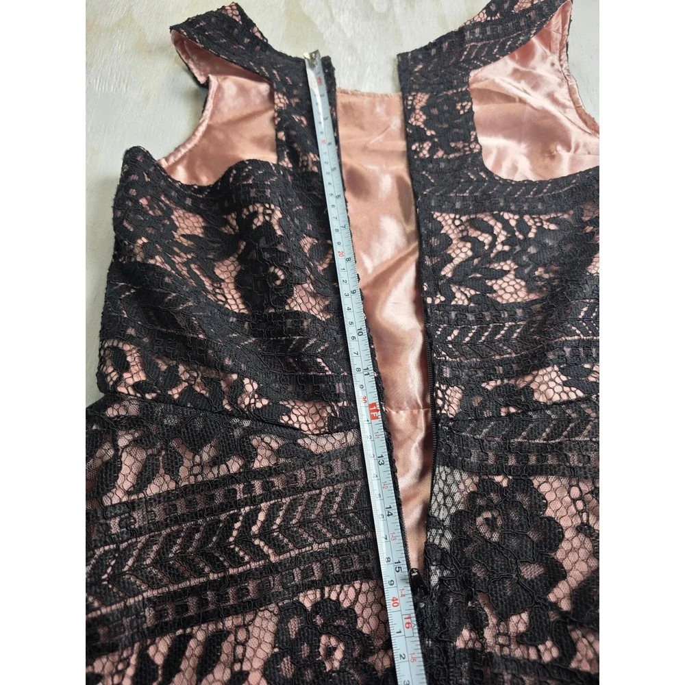 The Childrens Place Girls Black Lace Pink Satin Fit Flare Dress 14 Boho Classic